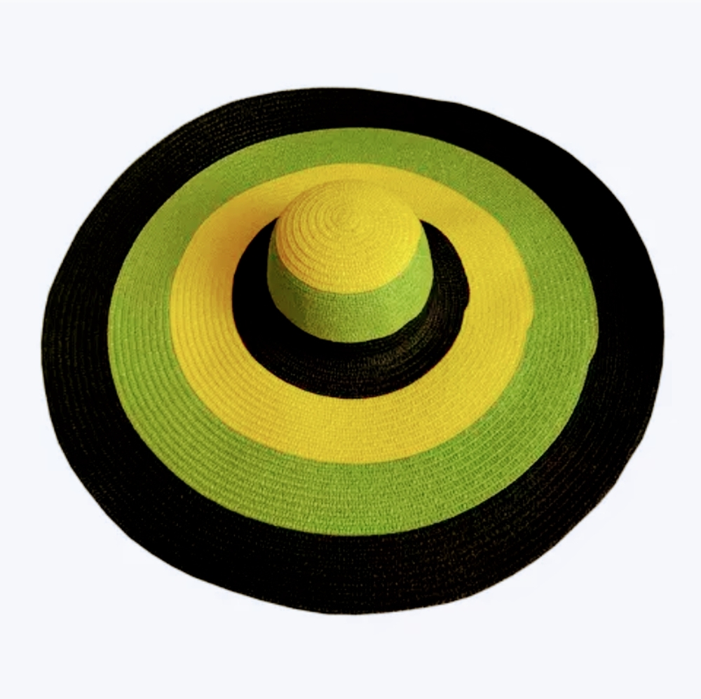 Multi colored straw hat